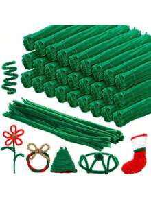 paquete de 100 piezas Paquete de valor Limpiapipas sólidos de alta calidad al por mayor, Tallos de chenilla de unicolor gruesos y esponjosos de 11.81x0.6 en verde, amarillo, rosa, rojo, azul y morado para manualidades - Multicolor - Ver 7