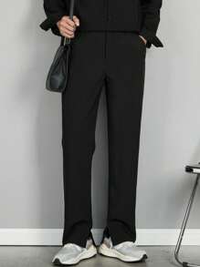 Men's Premium Drape-Effect Wide-Leg Straight Dress Pants With Split Design