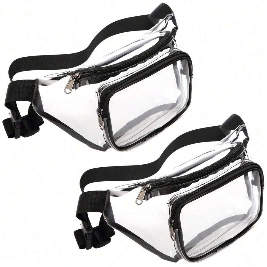 Stadium-Approved Clear Fanny Pack – Adjustable Belt Bag For Concerts & Sports Events | EventGo Series - Đen (2 gói) - Xem 1