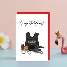 1 pièce Carte de vœux de policier, carte de félicitations pour diplômé (homme), décoration de fête, cartes de félicitations pour diplôme, cadeaux de graduation