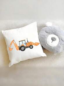 Personalisierter Kinder-Bagger Kissenbezug - beidseitig Muster, personalisiert mit Foto/Text/Name, dekorative Kissenbezüge, personalisierte Kissenhüllen, ideal als Geschenk und Geburtstagspräsent für Kinder