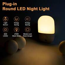 Night Light Plug In Wall,Aotomatic Night Light With Dusk To Dawn Sensor,2700K Warm White Light,ABS Three-Level Adjustable Light Control,LED Night Light For Hallway,Bathroom(Note: This Night Light AOTO Function Will Only Illuminate When Ambient Light Is Sufficiently Dim.) - UK Plug(220-240V) - View 2