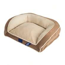 Memory Foam Mini Couch Dog Bed In Brown, Small - Brown - View 2