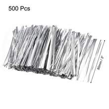 Metallic Twist Ties 3.15 Inches Quality Plastic Closure Tie For Tying Bread, Candy, Cookies, Gift Bags Arts Crafts Ties Silvery 500pcs