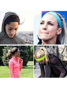 1 Peça de Faixa de Cabeça Elástica Colorida com Cores Ricas - Absorvente de Suor, Faixa de Cabeça Esportiva Elástica, Adequada para Yoga e Fitness, Várias Cores Sólidas, Tricô de Poliéster, Confortável o Ano Todo