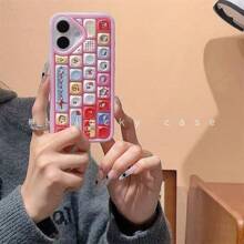 Sanrio Sanrio Cartoon Kurome Hello Kitty Creative Stereo Keyboard Phone Case Anti-Drop Apple Soft Case 13promax Phone Case 15 Protective Case 14 Cute 16 (Single Phone Case)