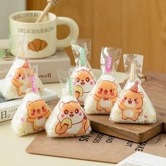 1套/50个、100个日式专用寿司模具三角饭菜卷包装袋包装袋厨房用品