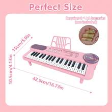 适合女孩的婴儿粉色钢琴玩具，37 键音乐键盘，多功能音乐玩具，麦克风和便携式迷你钢琴键盘，适合 1-3 岁幼儿的玩具钢琴，适合女孩的音乐钢琴，适合 2 3 4 岁男孩女孩的早期教育生日礼物