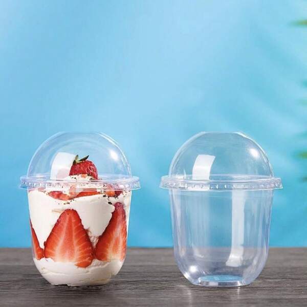 10pcs/20pcs/30pcs 250ml/360ml/500ml Round Mousse Cups With Lids, Dessert And Party Food Containers, Covered Food Containers Suitable For Desserts, Cakes, Fruits, Living Room, Kitchen And Office, Wedding, Party, Birthday, Holiday And Party Supplies