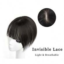 Human Hair Toppers With Clips Hair Toppers For Women Natural Włosy For Thin Hair One Piece Toppers 5x9cm Base - Natural Black - 查看 3