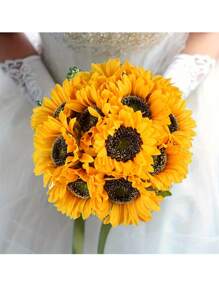 7 piezas, flores de girasol realistas para manualidades DIY y decoración del hogar - Flores artificiales en floración para ramos de novia y decoraciones de mesa. Adecuado para decoración de verano, decoración del hogar, decoración del dormitorio, decoración de la casa, decoración de la sala de estar, decoración de la habitación, decoración de cumpleaños, decoración de bodas