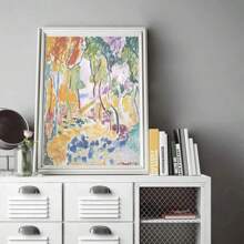 1PC Optional Frame Henri Matisse Exhibition Abstract Colorful Landscape Posters Prints Canvas Painting Wall Art Pictures For Living Room Home Decor Reusable Frame ﻿