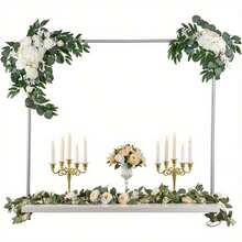 Over Table Balloon Arch Frame With Adjustable Clamps – Metal Hanging Rail Stand For Party Decorations, Wedding Table Backdrop, Birthday Celebration, Holiday And Festival Decor Display - Gold - View 3