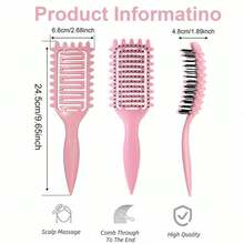 2025 新款卷发梳，卷发梳，通风梳，适用于男女卷发的梳理、造型和定型，不易拉扯，适合卷发、返校、旅行度假必备品、女士发饰 - 彩色 - 查看 2