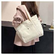 1pc Personalized Tote Bag, Shoulder Bag, Casual Shoppers Bag, Large Capacity Shoulder Bag, Suitable For Work, Travel, Multi-Functional, High Capacity, Lightweight, Practical, Anniversary, Christmas, Vacation, Appropriate For Outdoor/Commuting/Travel/School/Going Out/Sports/Shopping/Daily Use