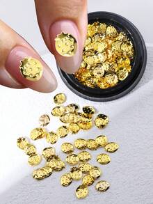 1盒草莓美甲配件3D金属美甲DIY配件适用于甜美可爱美甲金色草莓美甲装饰指甲饰品美甲宝石美甲用品 - 金色 - 查看 4