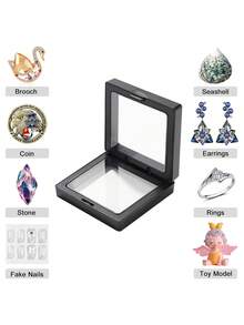 4/8/12 件浮动展示盒，3D 浮动框架展示架，透明 PE 珠宝收纳盒，适用于挑战币、AA 奖章标本、芯片、昆虫、植物标本、珠宝