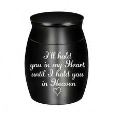 小型纪念骨灰盒，适用于存放人类和宠物的骨灰，1.57英寸迷你骨灰盒，铝合金材质，纪念骨灰盒 - 我会将你珍藏在心底，直到我们在天堂重聚 - 彩色 - 查看 12