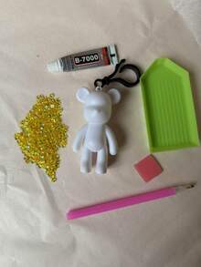 一套DIY钻石钥匙扣吊坠，趣味手工工艺品，适合作为生日、毕业、情人节和圣诞节的毛绒袜纪念品 - 彩色 - 查看 31