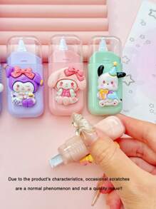 Sanrio Set di 6 pezzi o 1 pezzo [colore casuale] di nastro correttore Sanrio 3D con simpatici cartoni animati, 6 metri di lunghezza, confezione mista Morandi, packaging portatile come regalo, scrittura scorrevole, molto adatto per studenti, personale di ufficio e scuole, piccolo, carino ed elegante regalo per il rientro a scuola