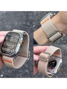 1 条尼龙弹性编织表带兼容 表带 42 毫米 44 毫米 45 毫米 49 毫米 S10 46 毫米休闲男士手链适用于 Series Ultra 2 10 9 8 7 6 5 4 SE,透气运动表带适用于 Apple 41 毫米 40 毫米 38 毫米毕业礼物配件女士 - 42/44/45/49/S10-46mm - 查看 5