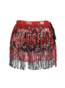 Fuste cu ciucuri și paiete cu sclipici pentru dansul din buric, fuste la modă cu curea pentru dansul din buric