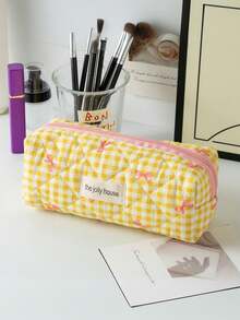 1个蝴蝶图案学生铅笔盒，多功能便携软质收纳袋 - 彩色 - 查看 14