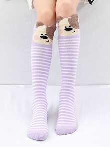 1 双卡通儿童长款过膝袜，透气，适合男孩和女孩日常穿着 - 彩色 - 查看 6