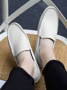 Driving Moccasins Men Slip On Shoes Mules Men Shoes Men Casual Shoes Smoking Slipper Men Shoes Formal Men's Plus Size Shoes Earth Tones Handmade Slim-Sole Sneakers Black Shoes Men White Shoes For Men - Beige - View 5