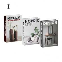3pcs Foldable Decorative Fake Books, Simple Design Ornament Books, Suitable For Showroom Display