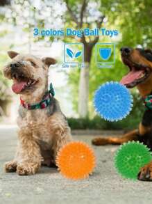 1/3/4 piezas Pelotas de juguete con sonido para perros, juguetes flotantes de TPR suave para piscina, reducen la ansiedad, recoger y traer, limpieza dental, adecuados para mascotas pequeñas/medianas, sin pilas