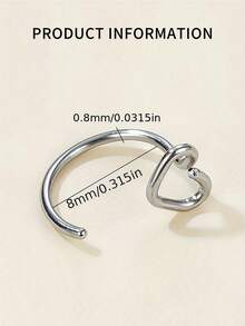 S925 Sterling Silver Nose Studs 14K Hypoallergenic L Shaped Heart Nose Rings For Women Men Nose Piercings Jewelry - Single Nose Stud - View 4