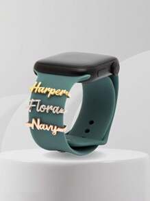 Customized 1pc Personalized Name Watch Accessory, Customized Glamorous Gold Watch Strap, Gift For Valentine's Day, Christmas, School, Her, Father's Day, Birthday, Halloween (Customization Note: Only English Is Accepted, Other Languages Will Be Translated To English),School Supplies,Back To School,School Gift,For Office,For School,For Classroom,For Teacher Gifts,For University,For Colleague,For Dorm Rooms,For Teacher,For Boys And Girls,For Teenagers,Junior High School Students,Middle School Students,High School Senior High School Students,College Students,University Students,Freshman,Sophomore,Underclassmen,Delicate Romance, Urban Chill, Look Glamour