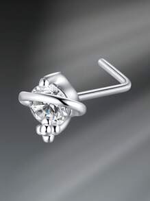 CIZME 1PC Nose Studs For Women Nose Rings Studs Nostril Nose Piercing Jewelry L Shaped Nose Studs Nose Rings Stainless Steel Y2K Silver Gold White Pink L Shape Nose Screw Nose Studs Heart Flower Crown Leaf Nose Stud