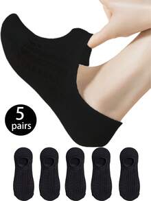 10/5/1 Pair Women's Summer Thin Invisible Socks, Silicone Non-Slip Mesh Breathable No Show Socks - Multicolor - View 19