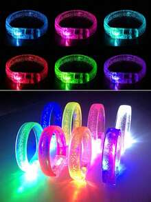 20个/套 发光手环，内置彩色LED灯，亚克力材质，黑暗环境下可发光，可持续使用12小时以上，适用于酒吧、婚礼、派对、返校季、音乐会、圣诞派对、圣诞礼物和生日礼物。 - 彩色 - 查看 8