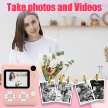 Upgrade Camera Instant Print voor mannen en vrouwen, 1080P HD Dual-Lens Selfie Digitale Camera met Printpapier Kerst Verjaardagscadeaus voor mannen en vrouwen, 1200/1300 MAh Oplaadbare Lithium-ion Batterij