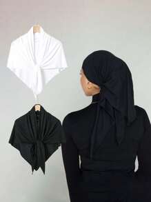 1 pièce Bandeau triangulaire antidérapant pour femme, coiffe hijab de couleur unie confortable, bandeau de sport respirant pour porter quotidien avec abaya, accessoires de voile