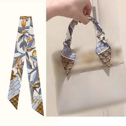 1pc Women's New Scarf Printed DIY Handbag Strap Silk-Like Bag Handle Ribbon Decoration