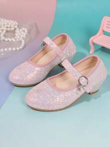 1 Pair Cute 2025 New Children Princess High Heel Shoes, Suitable For Photography, Parties