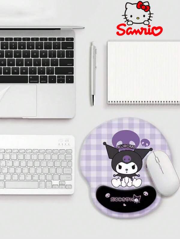 Sanrio 1pc Cute Kuromi Mouse Pad, Cartoon Office Desk Mat Computer Keyboard Pad,School Supplies,Back To School