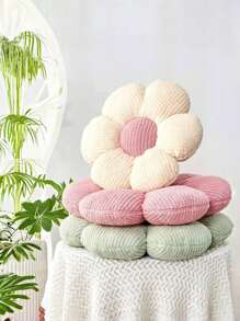 Blumenkissen für Heimdekoration, süß geformtes Bodenkissen, ästhetisches Plüsch-Dekokissen für Bett, Sofa und Couch