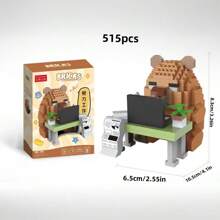 Set de blocuri de construcție Capybara drăguțe cu peste 500 de bucăți, decor de masă și ameliorarea stresului, cadou pentru casă/birou, figurină DIY, potrivit pentru ziua de naștere, Ziua Tatălui, Ziua Mamei, nuntă, absolvire