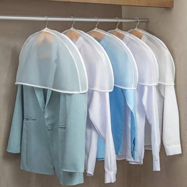 10pcs Simple Clothing Dust Covers, Garment Dust Protectors, Minimalist Home Protectors, Half-Cover Clothes Dust Sleeves