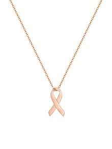 1PC Breast Cancer Ribbon Necklace In Gold, Silver And Rose Cancer Survivor Necklace Breast Cancer Awareness Jewelry - Silver - View 6