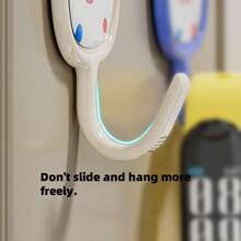 3pcs Dopamine Adhesive Hooks, Strong Load-Bearing, Adhesive Free, Suitable For Dorm, Bathroom, Kitchen, Wall, Plastic, Painless
