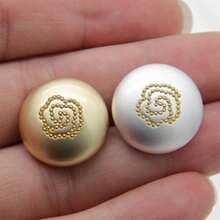 10pcs 12mm Gold Round Small Button Suitable For Shirts, Fashionable Rose Design Clothes Decoration Button, DIY Sewing Accessories Metal Button For Coat - Multicolor - View 10