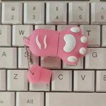 Biyetimi Cat Paw USB Flash Drive 64GB Black Cartoon Memory Stick Free Key Chain Pen Drive 128GB 32GB Creative Gifts For Kids U Disk