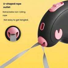 8.2 英尺可伸缩狗绳，带自动刹车和自由设计 - 适合小型/中型犬，可爱的卡通猪和花卉图案，耐用的 ABS 材料，符合人体工程学的手柄，散步，可伸缩狗绳，活泼的狗设计，坚固的手柄