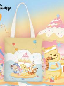 Disney Disney Pooh Bear Cartoon Chic Canvas Shoulder Bag, Minimalist & Suitable For Student School, Female,School Supplies,Back To School
